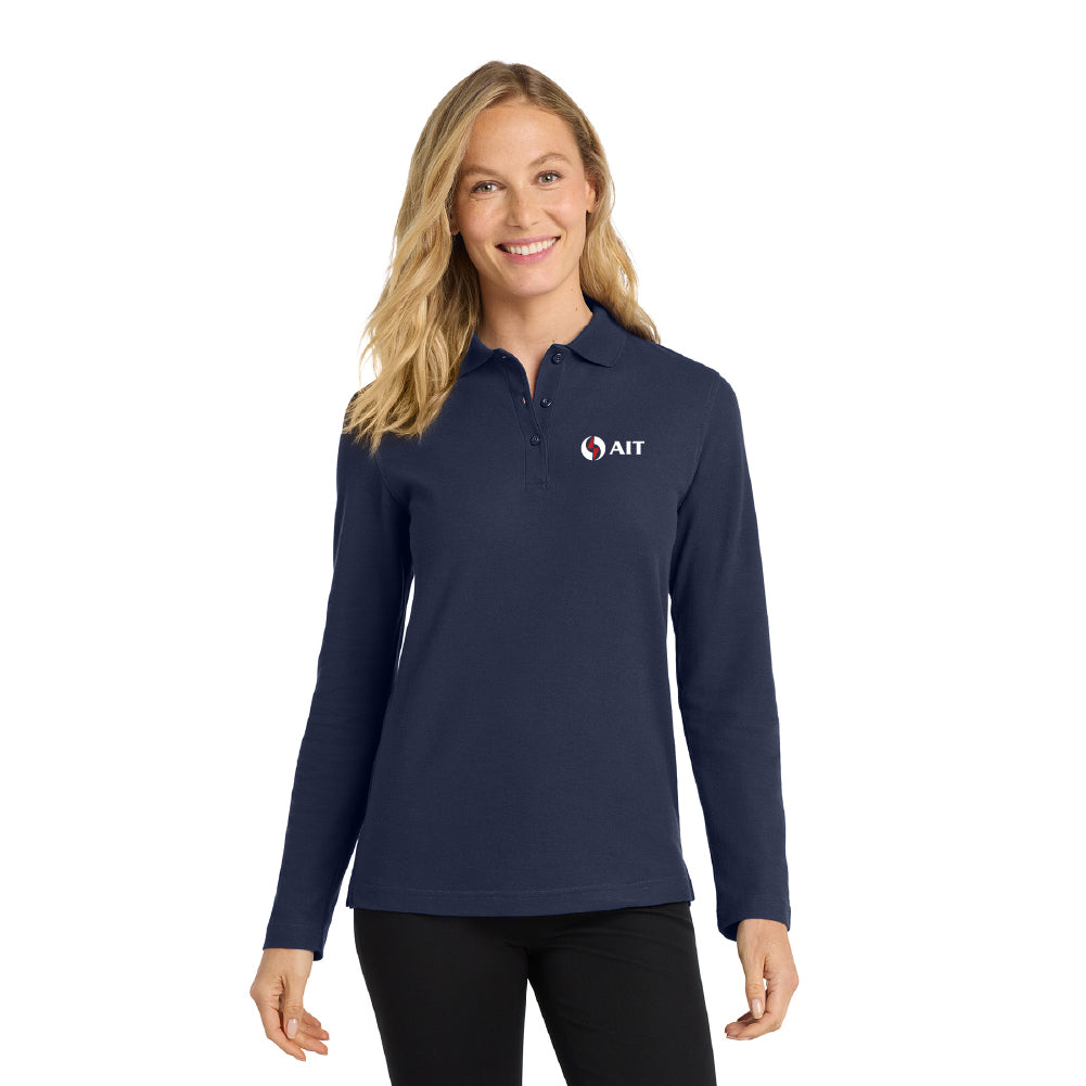 AIT Port Authority Women's Silk Touch Long Sleeve Polo