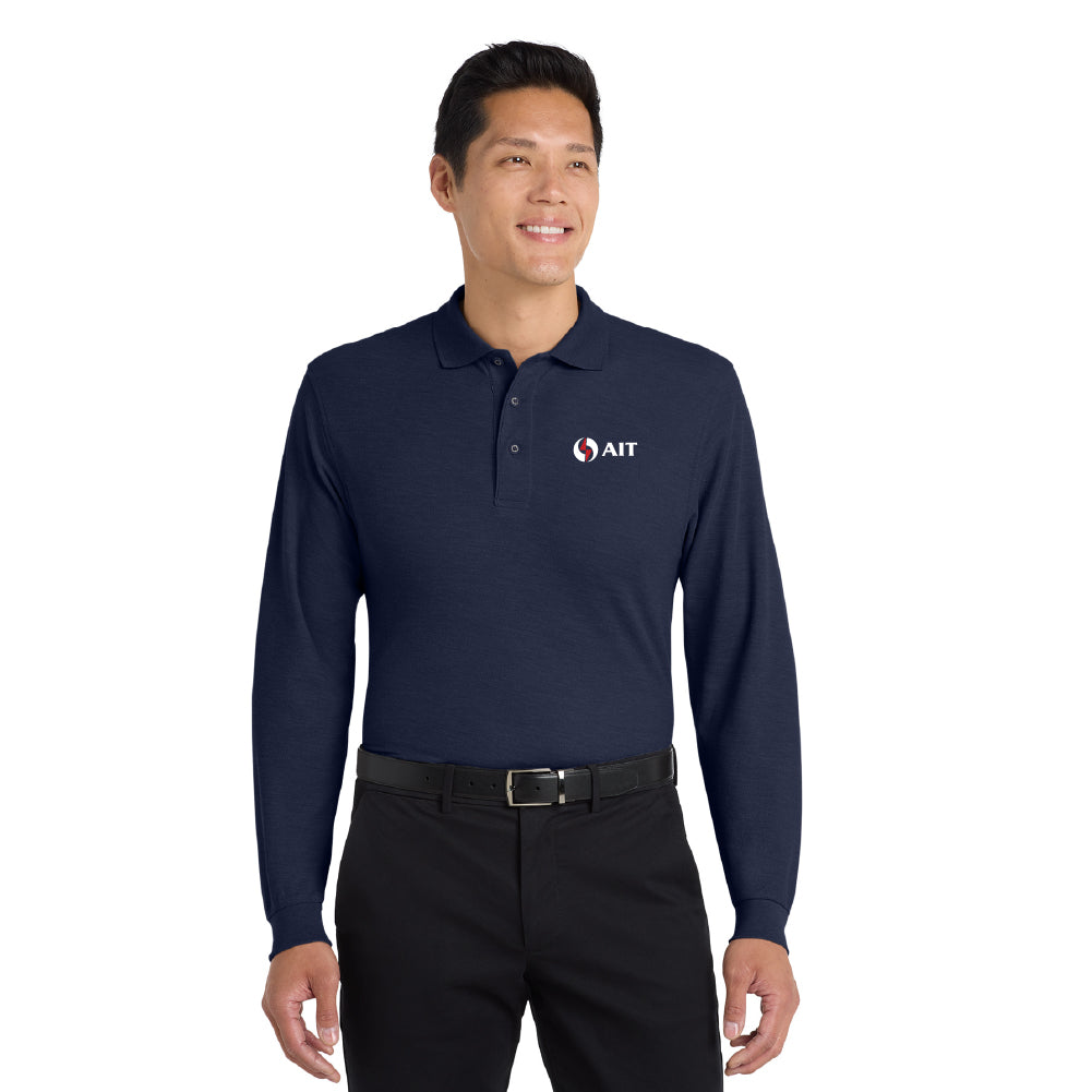 AIT Port Authority Silk Touch Long Sleeve Polo