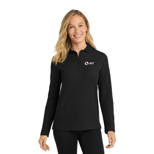AIT Port Authority Women's Silk Touch Long Sleeve Polo