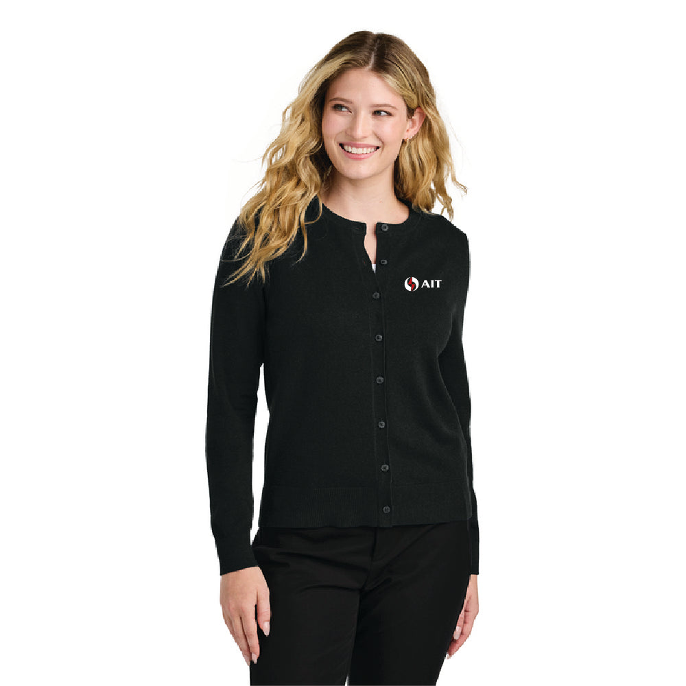 AIT Port Authority® Women’s Easy Care Crewneck Cardigan Sweater