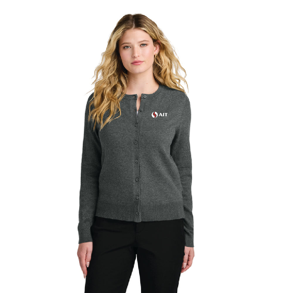 AIT Port Authority® Women’s Easy Care Crewneck Cardigan Sweater